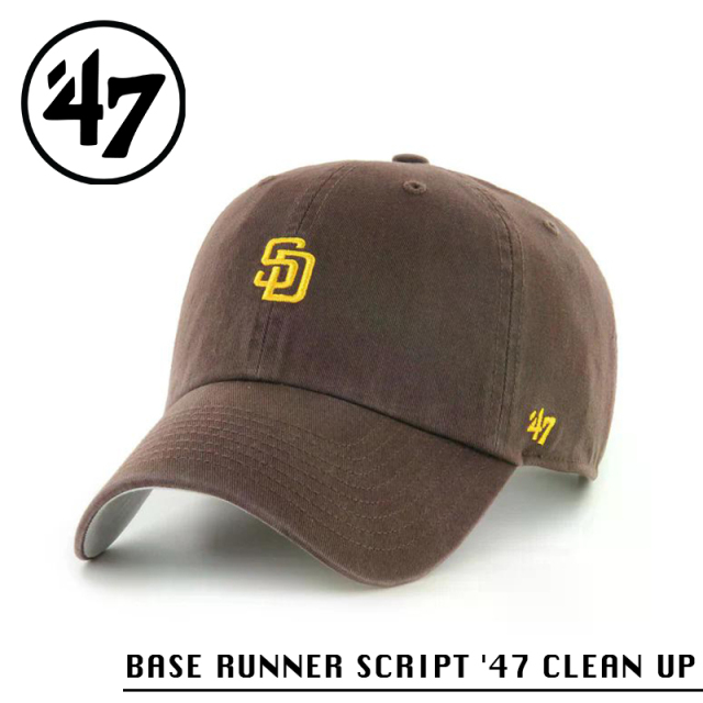 ★カートで割引対象品★【メーカー取次】’47 Brand フォーティーセブン・ブランド 14751378 BASE RUNNER SCRIPT ’47 CLEAN UP サンディエゴ・パドレス ブラウン【Sx】【R】