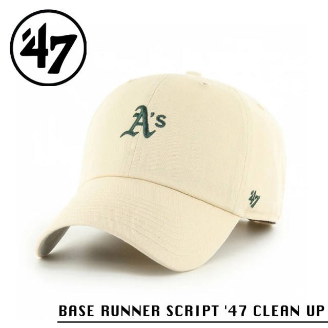 ★カートで割引対象品★【メーカー取次】’47 Brand フォーティーセブン・ブランド 14751379 BASE RUNNER SCRIPT ’47 CLEAN UP オークランド・アスレチックス ナチュラル【Sx】【R】