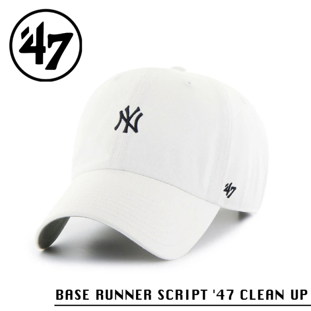 ★カートで割引対象品★【メーカー取次】’47 Brand フォーティーセブン・ブランド 14751381 BASE RUNNER SCRIPT ’47 CLEAN UP ニューヨーク・ヤンキース ホワイト【Sx】【R】