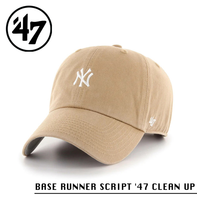 ★カートで割引対象品★【メーカー取次】’47 Brand フォーティーセブン・ブランド 14751386 BASE RUNNER SCRIPT ’47 CLEAN UP ニューヨーク・ヤンキース カーキ【Sx】【R】