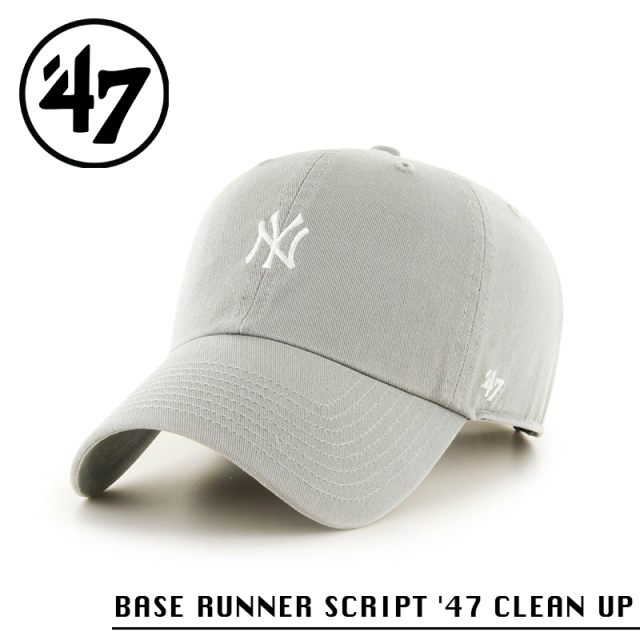 ★カートで割引対象品★【メーカー取次】’47 Brand フォーティーセブン・ブランド 14751388 BASE RUNNER SCRIPT ’47 CLEAN UP ニューヨーク・ヤンキース グレー【Sx】【R】