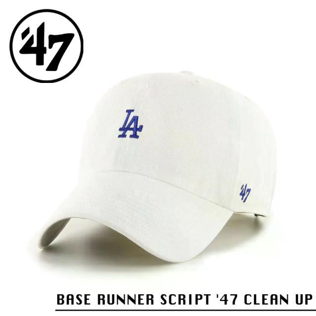 ★カートで割引対象品★【メーカー取次】’47 Brand フォーティーセブン・ブランド 14751402 BASE RUNNER SCRIPT ’47 CLEAN UP ロサンゼルス・ドジャース ホワイト【Sx】【R】