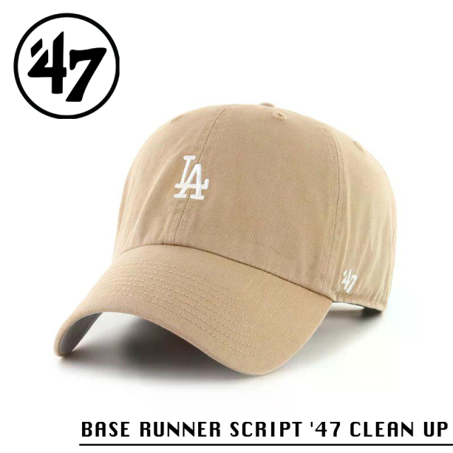 ★カートで割引対象品★【メーカー取次】’47 Brand フォーティーセブン・ブランド 14751409 BASE RUNNER SCRIPT ’47 CLEAN UP ロサンゼルス・ドジャース カーキ【Sx】【R】