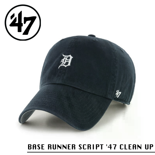 ★カートで割引対象品★【メーカー取次】’47 Brand フォーティーセブン・ブランド 14751415 BASE RUNNER SCRIPT ’47 CLEAN UP デトロイト・タイガース ネイビー【Sx】【R】