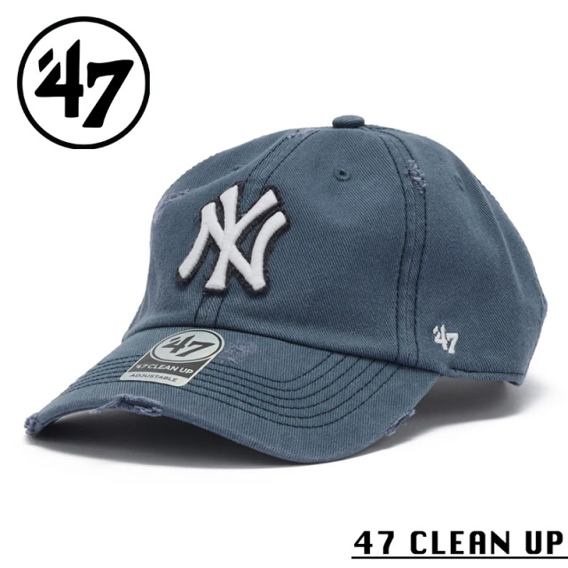 【即日出荷対応】’47 Brand フォーティーセブン・ブランド 14920508 47 CLEAN UP ニューヨーク・ヤンキース WELL-WORN ラステッドネイビー キャップ【キャンペーン対象外】【T】