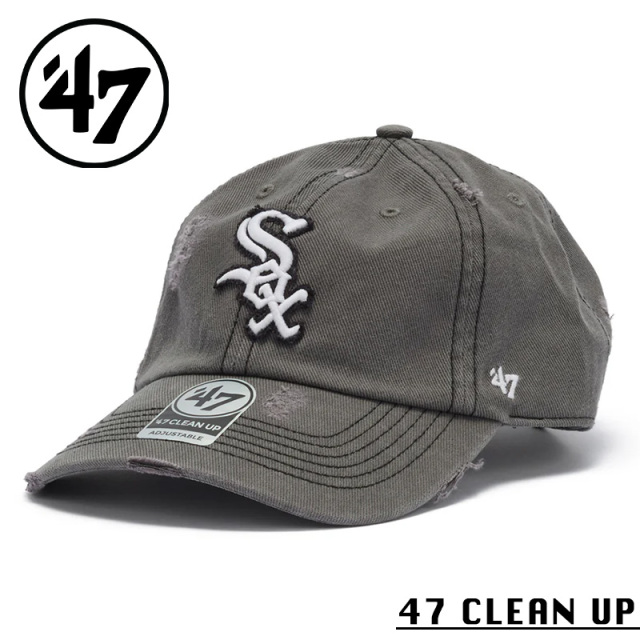 【即日出荷対応】’47 Brand フォーティーセブン・ブランド 14920510 47 CLEAN UP シカゴ・ホワイトソックス WELL-WORN チャコール キャップ【キャンペーン対象外】【T】