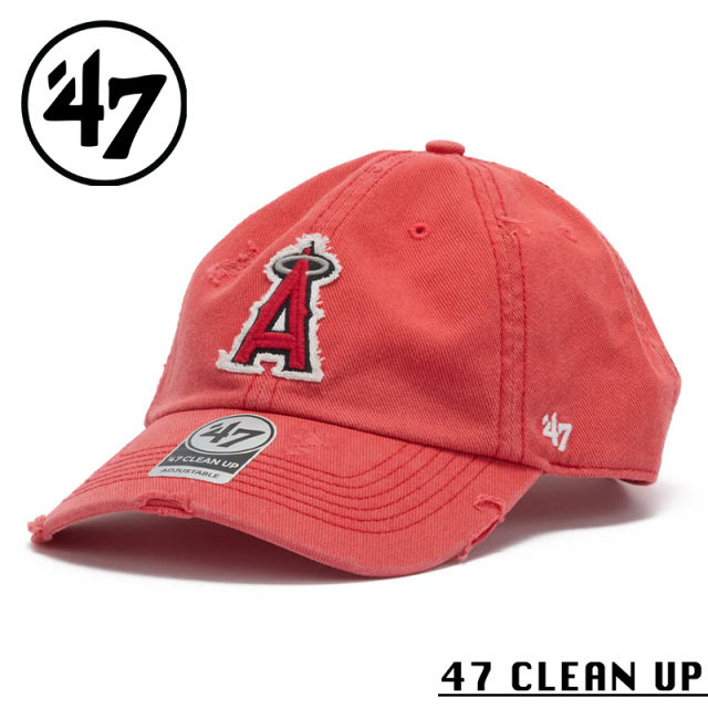【即日出荷対応】’47 Brand フォーティーセブン・ブランド 14920511 47 CLEAN UP ロサンゼルス・エンゼルス WELL-WORN ライトハバネロレッド キャップ【キャンペーン対象外】【T】
