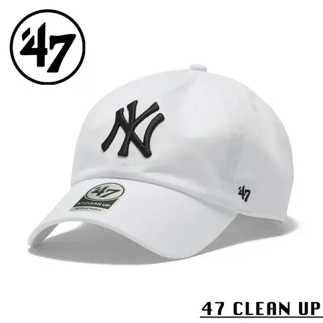 【メーカー取次】’47 Brand フォーティーセブン・ブランド 14943989 47 CLEAN UP ニューヨーク・ヤンキース ノーループラベル ホワイト×ブラック【Sx】【R】