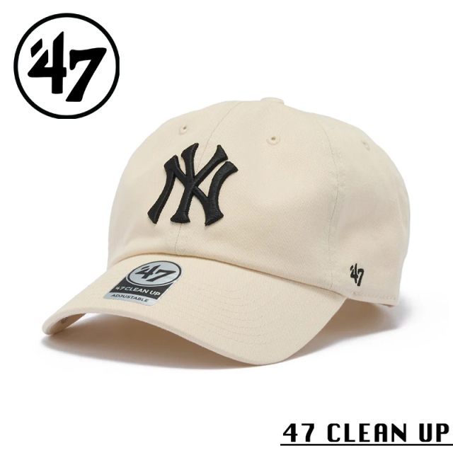 ★カートで割引対象品★【メーカー取次】’47 Brand フォーティーセブン・ブランド 14943997 47 CLEAN UP ニューヨーク・ヤンキース ノーループラベル ナチュラル【Sx】【R】