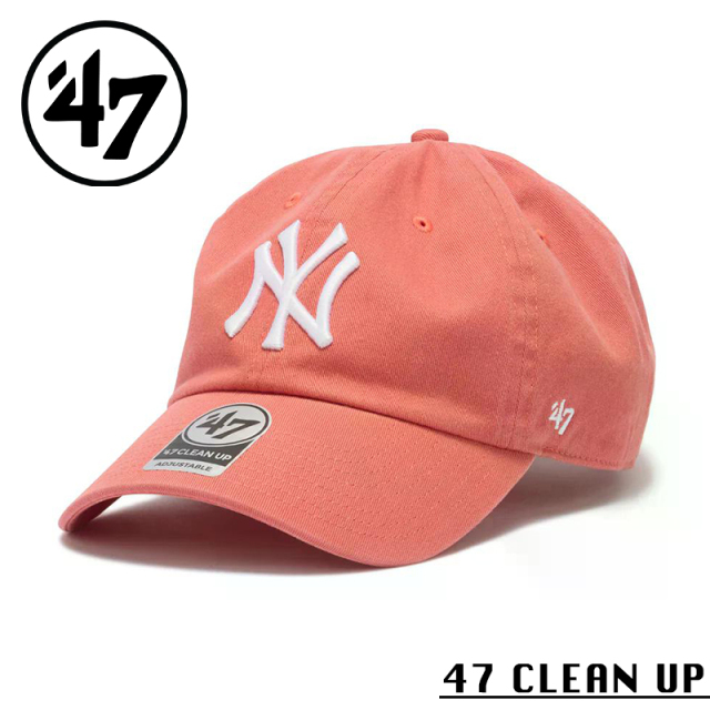 ★カートで割引対象品★【メーカー取次】’47 Brand フォーティーセブン・ブランド 14944000 47 CLEAN UP ニューヨーク・ヤンキース ノーループラベル アイランドレッド【Sx】【R】