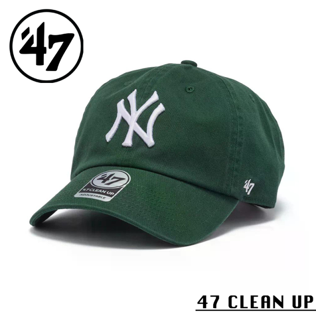 ★カートで割引対象品★【メーカー取次】’47 Brand フォーティーセブン・ブランド 14944004 47 CLEAN UP ニューヨーク・ヤンキース ノーループラベル ダークグリーン【Sx】【R】