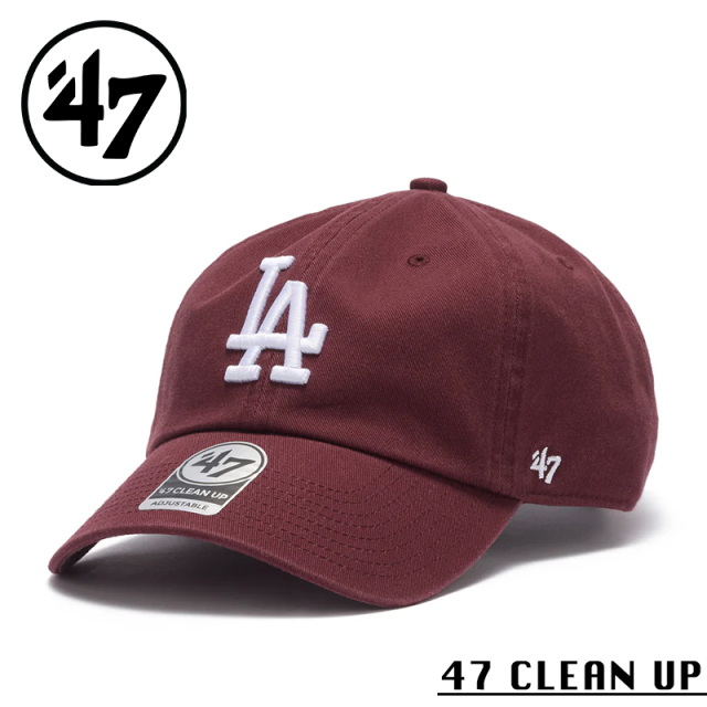 【メーカー取次】’47 Brand フォーティーセブン・ブランド 14944024 47 CLEAN UP ロサンゼルス・ドジャース ノーループラベル ダークマルーン【Sx】【R】