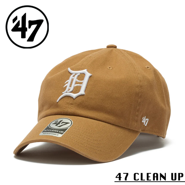 【メーカー取次】’47 Brand フォーティーセブン・ブランド 14944034 47 CLEAN UP デトロイト・タイガース ノーループラベル キャメル【Sx】【R】