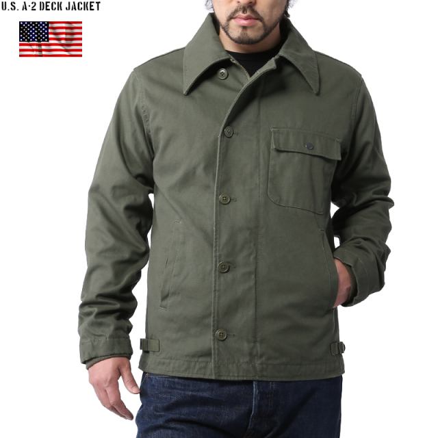 ★カートで割引対象品★新品 米海軍(U.S.NAVY) A-2 デッキジャケット OD【T】