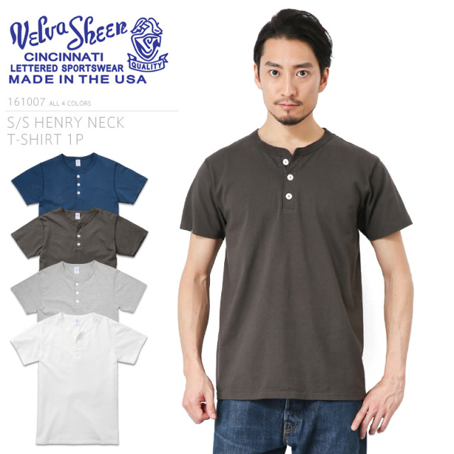 Velva Sheen ベルバシーン 161007 ヘンリーネック 半袖 Tシャツ
