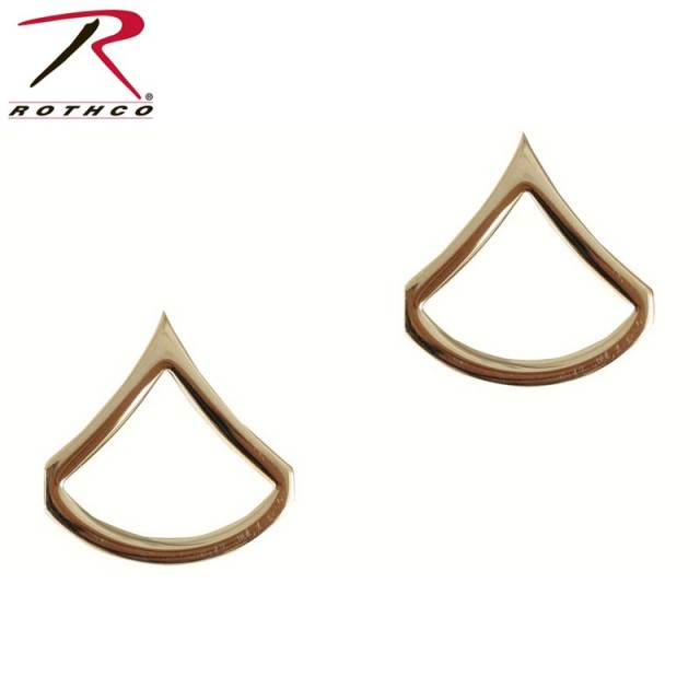 ★カートで割引対象品★【ネコポス便対応】ROTHCO ロスコ 1641 Private Insignia 米陸軍上等兵階級章 ゴールド【T】