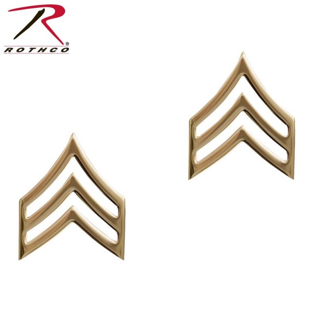 ★カートで割引対象品★【ネコポス便対応】ROTHCO ロスコ 1643 Private Insignia 米陸軍三等軍曹階級章 ゴールド【T】