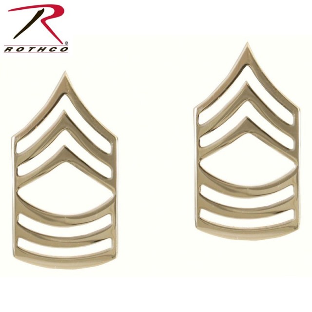 ★カートで割引対象品★【ネコポス便対応】ROTHCO ロスコ 1646 Private Insignia 米陸軍曹長階級章 ゴールド【T】