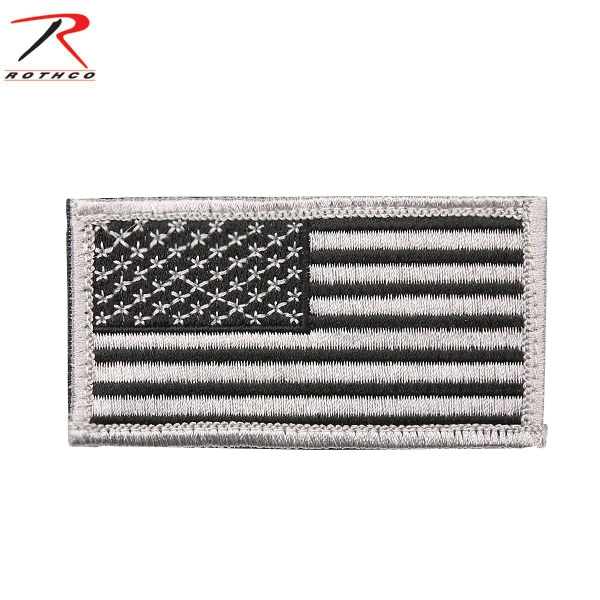 ★カートで割引対象品★【ネコポス便対応】ROTHCO ロスコ U.S.FLAG PATCH SILVER/BLACK（ワッペン）【T】
