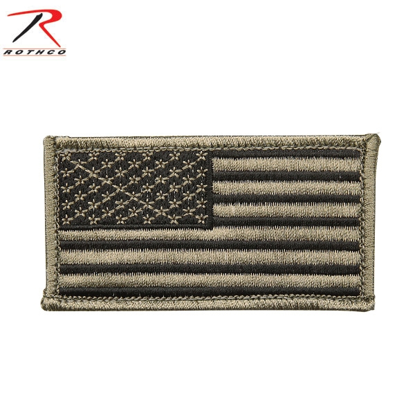 ★カートで割引対象品★【ネコポス便対応】ROTHCO ロスコ U.S.FLAG PATCH KHAKI/BLACK　（ワッペン）【T】