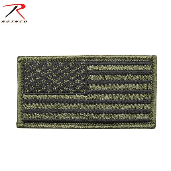 ★カートで割引対象品★【ネコポス便対応】ROTHCO ロスコ U.S.FLAG PATCH OD/BLACK　（ワッペン）【T】