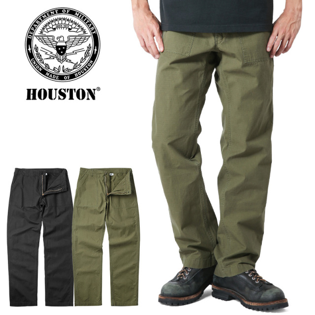 【8月25日前後で発送予定】★カートで割引対象品★HOUSTON ヒューストン 1881UD ヴィンテージ リップストップ ファティーグパンツ / ベイカーパンツ ミリタリーファッション 服【R】