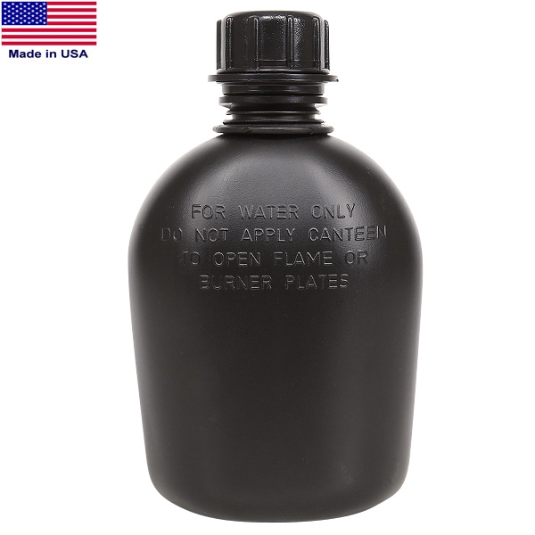 ★カートで割引対象品★【即日出荷対応】Hayes社製 米軍納入1QTキャンティーンwithクリップ　BLACK【T】