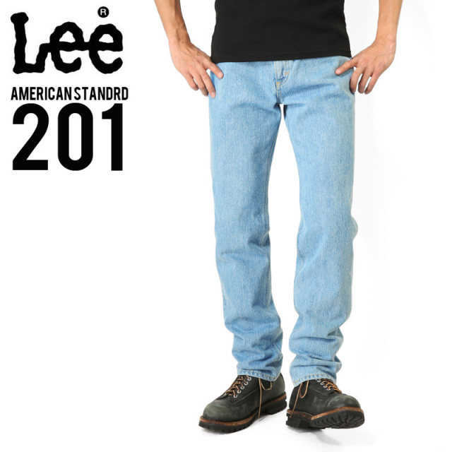 Lee リー AMERICAN STANDARD 201ストレートデニムジーンズ 淡色ブルー(190) 【キャンペーン対象外】【T】