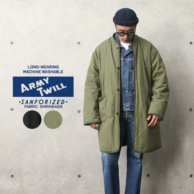 【即日出荷対応】ARMY TWILL アーミーツイル 21AW4006 Broken Twill×Fleece リバーシブル ライナーコート【キャンペーン対象外】【T】