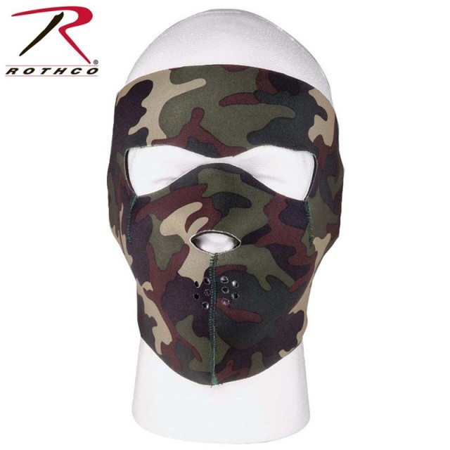 ★カートで割引対象品★ROTHCO ロスコ リバーシブル フェイスマスク Woodland Camo 【2200】【T】