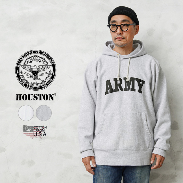 ☆大幅割引中☆HOUSTON ヒューストン 22268 U.S.コットン ARMY プリント フーディー スウェットシャツ 【T】【キャンペーン対象外】