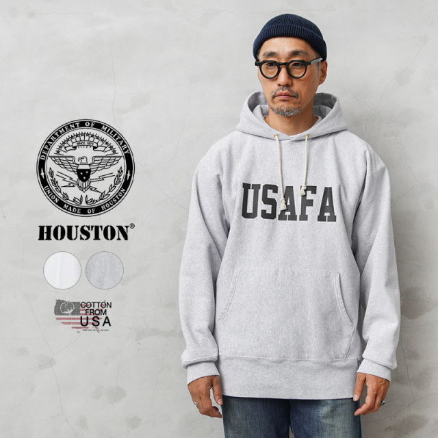 ★カートで割引対象品★HOUSTON ヒューストン 22269 U.S.コットン USAFA プリント フーディー スウェットシャツ【R】