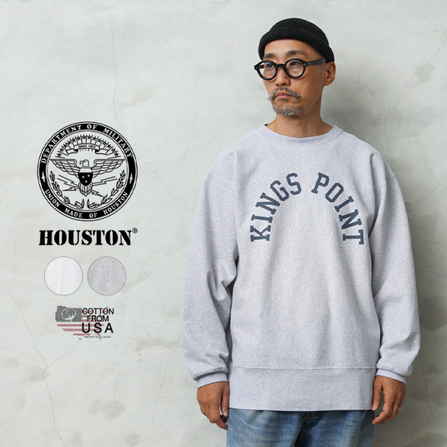 ★カートで割引対象品★HOUSTON ヒューストン 22324 U.S.コットン KINGS POINT プリント スウェットシャツ【R】