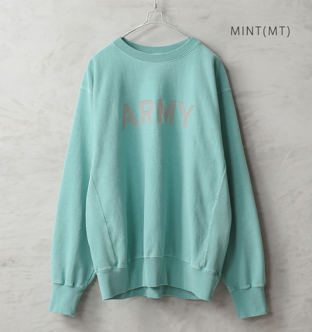 専用出品 HOUSTON ヒューストン 22344 PIGMENT DYE ARMY プリント スウェット