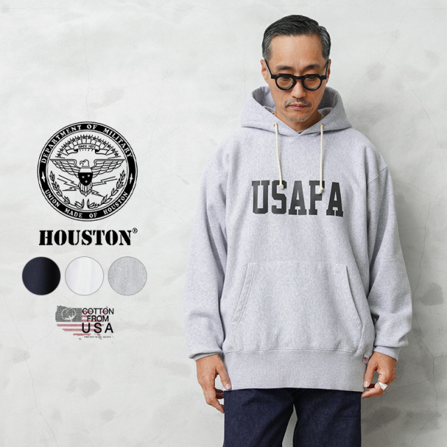 HOUSTON ヒューストン 22370 U.S.コットン USAFA プリント フーディー スウェットシャツ【R】