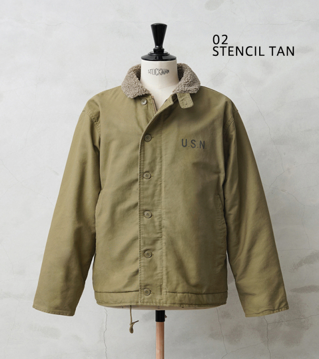 WAIPER.inc 米海軍 U.S.NAVY N-1 デッキジャケット SOLID＆U.S.Nステンシル【WP01】【WP02】【T】【キャンペーン対象外】ミリタリー