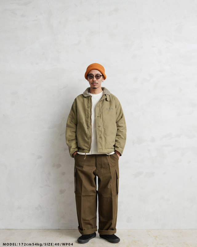 米海軍 U.S.NAVY N-1 デッキジャケット USED加工 SOLID＆U.S.N 