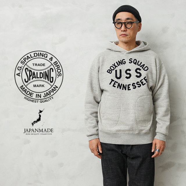 【即日出荷対応】A.G.SPALDING&BROS エージースポルディング&ブロス SPL-AGS-243004 ARCHIVE ロゴグラフィック サイドラインパーカ 日本製【キャンペーン対象外】【T】