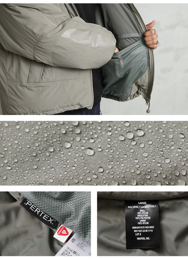米軍 PCU LEVEL7 TYPE1 PRIMALOFT ジャケット PERTEX UNLIMITED WAIPER 