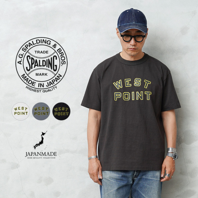 【即日出荷対応】A.G.SPALDING&BROS エージースポルディング&ブロス SPL-AGS-251011 WEST POINT S/S プリントTシャツ 日本製【キャンペーン対象外】【T】