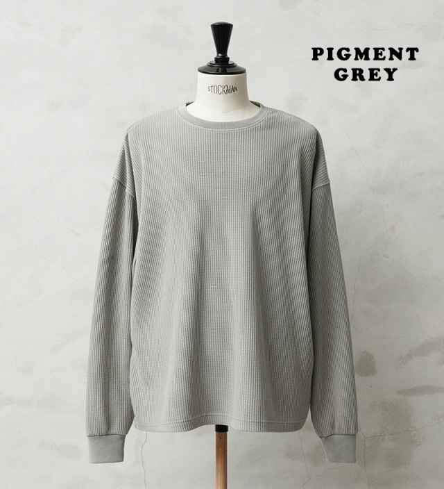 WAIPER SCREEN STARS サーマル PIGMENT BLACK SCREEN STARS×WAIPER 2521-418WP L/S クルーネック サーマル T