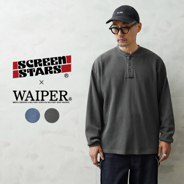 【即日出荷対応】SCREEN STARS×WAIPER 2523-456WP L/S ヘンリーネック サーマル Tシャツ PIGMENT【キャンペーン対象外】【T】