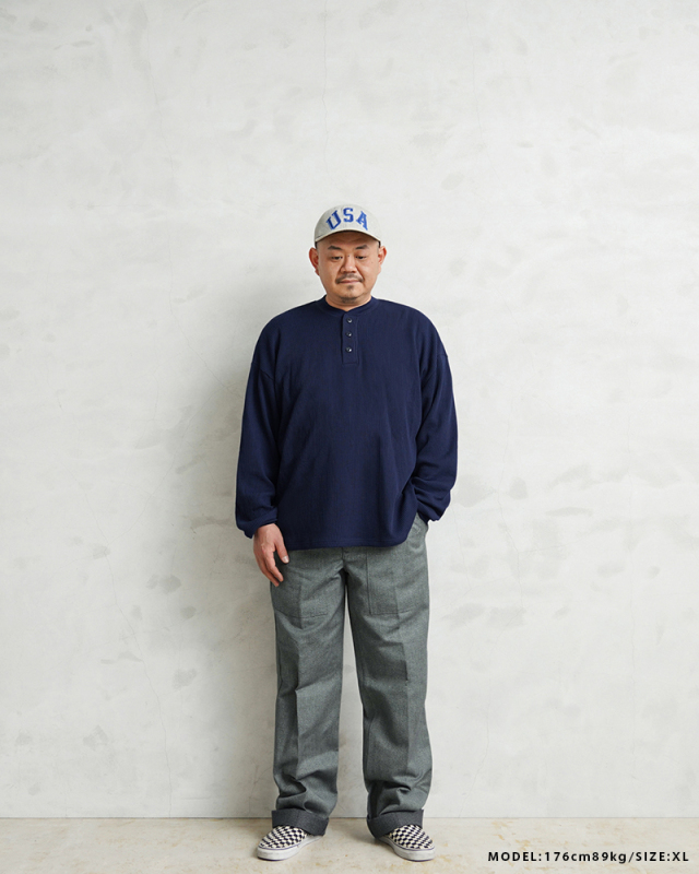 SCREEN STARS×WAIPER L/S サーマル ネイビー Lサイズ SCREEN STARS×WAIPER 2521-418WP L/S クルーネック サーマル Tシャツ