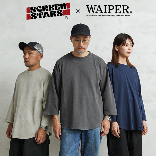 【即日出荷対応】SCREEN STARS×WAIPER 2523-454WP 半端袖 ラウンドヘム Tシャツ PIGMENT【キャンペーン対象外】【T】
