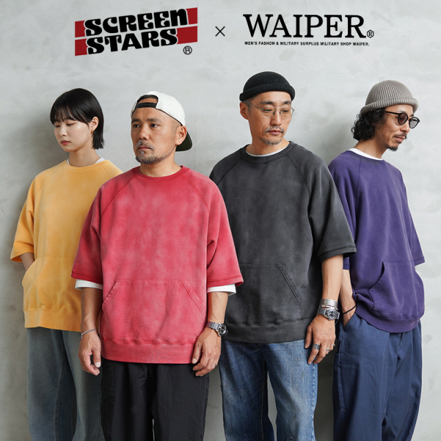 SCREEN STARS×WAIPER 2522-433WP ラグランスリーブ S/S スウェットシャツ VINTAGE FADE【キャンペーン対象外】【T】