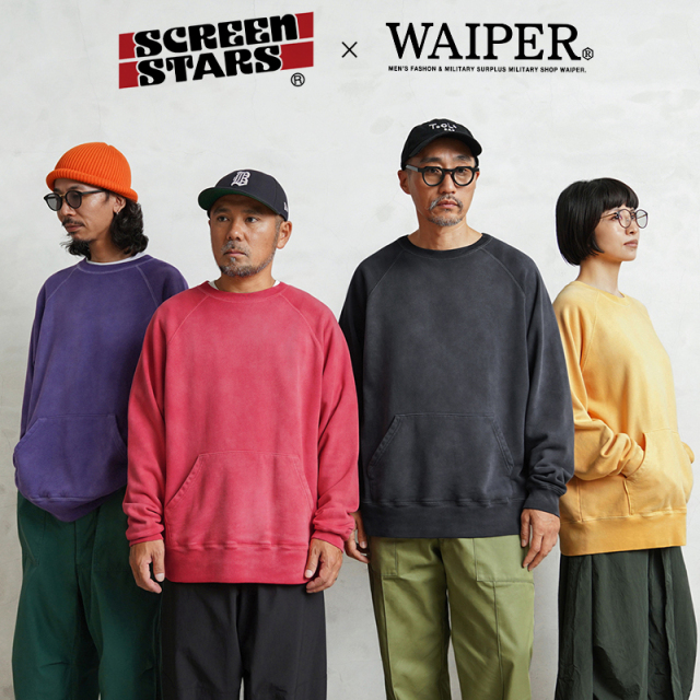 【即日出荷対応】SCREEN STARS×WAIPER 2523-438WP ラグランスリーブ L/S スウェットシャツ VINTAGE FADE【キャンペーン対象外】【T】ミリタリー