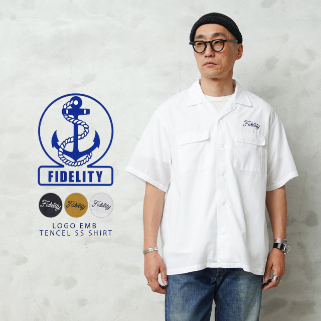 【即日出荷対応】FIDELITY フィデリティ WO-25575002 LOGO EMB TENCEL SS SHIRT ロゴ エンブレム テンセル ショートスリーブ シャツ 日本製【キャンペーン対象外】【T】