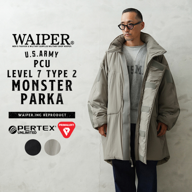 WAIPER.inc 米軍 PCU LEVEL7 TYPE2 PRIMALOFT モンスターパーカー PERTEX UNLIMITED【WP1009】【キャンペーン対象外】【I】
