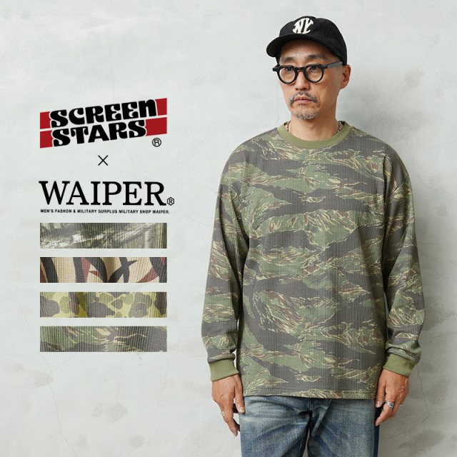 SCREEN STARS×WAIPER 2623-488WP クルーネック L/S サーマルTシャツ CAMO RELAX FIT【キャンペーン対象外】【T】