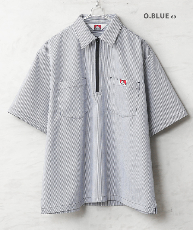 BEN DAVIS ベンデイビス ND-26580025 1/2 ZIP S/S SHIRT ハーフジップ